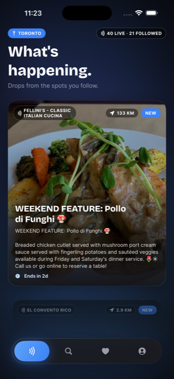 Live2u live feed of local drops