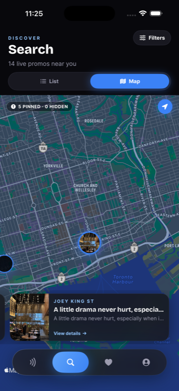 See what's live within your radius